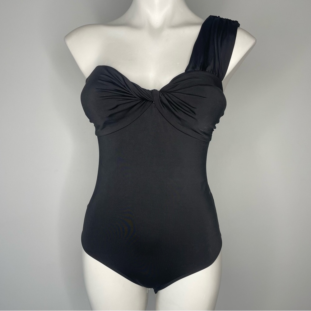 Express Bodysuit Black One Shoulder M Body Contour Collection Tank Sleeveless